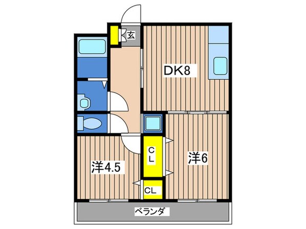 若葉ハイツⅡの物件間取画像